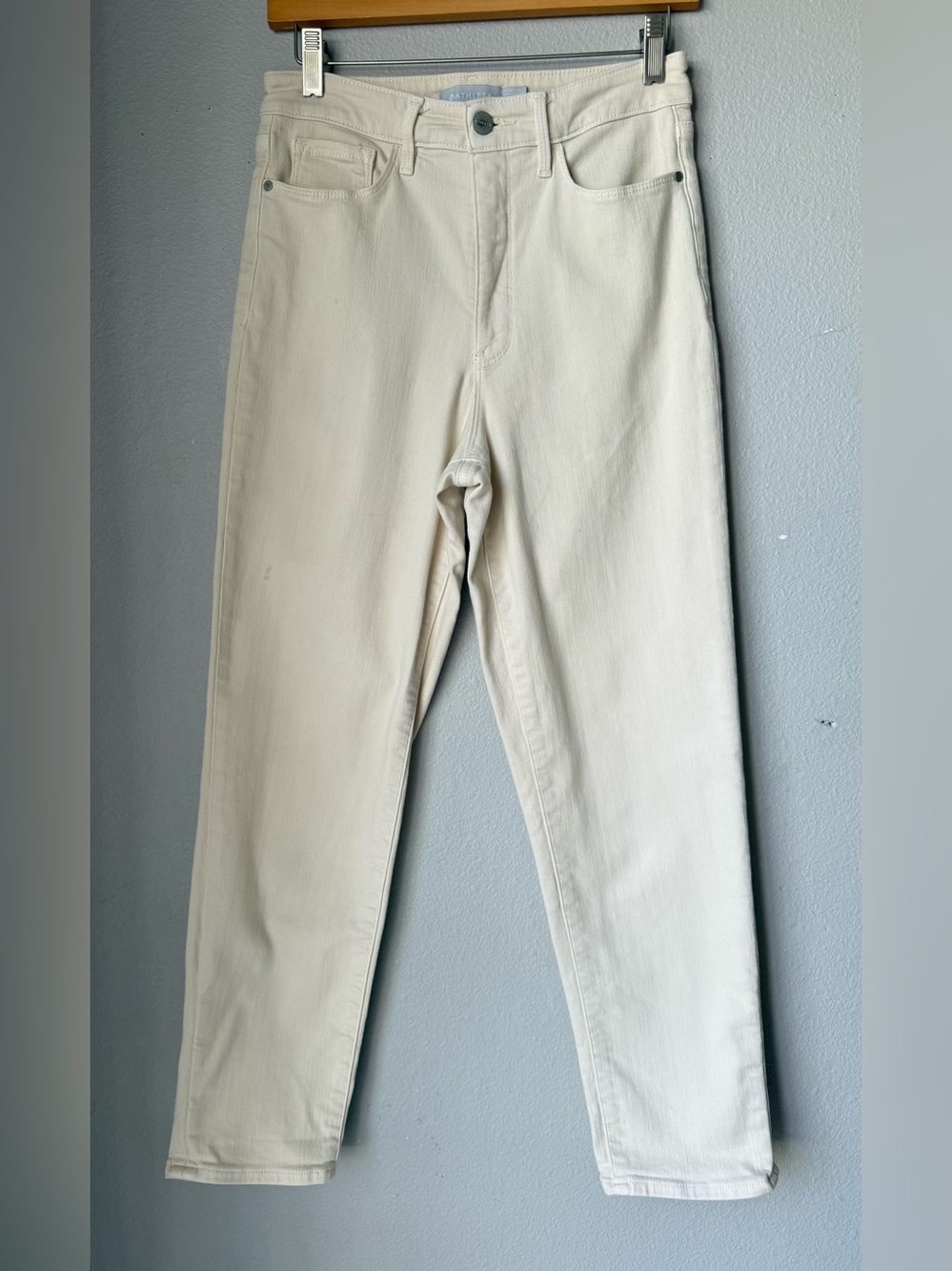 ATHLETA Flex Straight Leg Ankle Jean Women’s Size 4 Bone Ultra High Rise Pockets